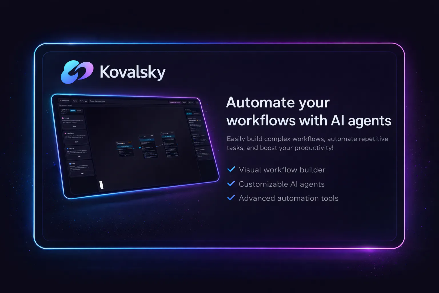Kovalsky - Platform for AI Employees product banner