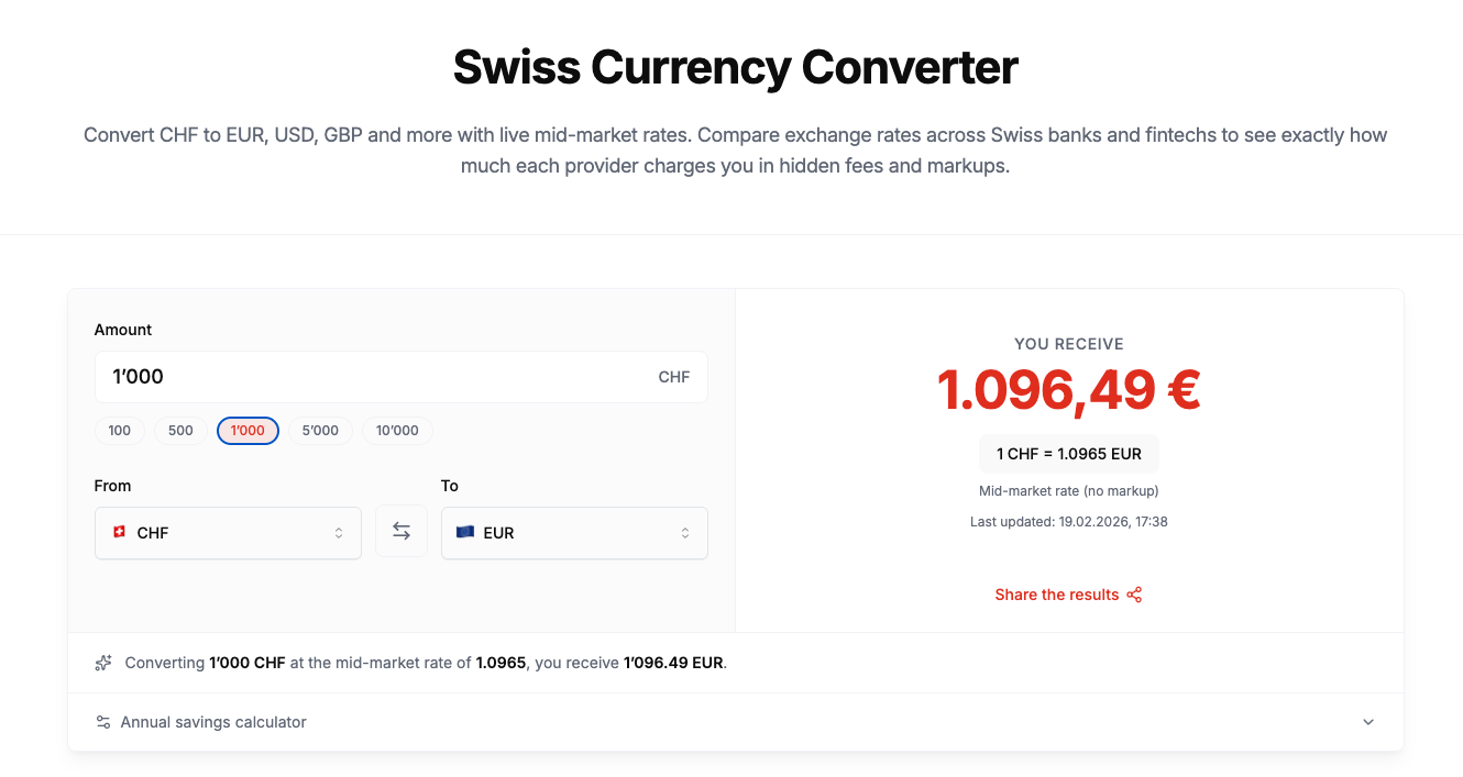 Swiss Currency Converter gallery image
