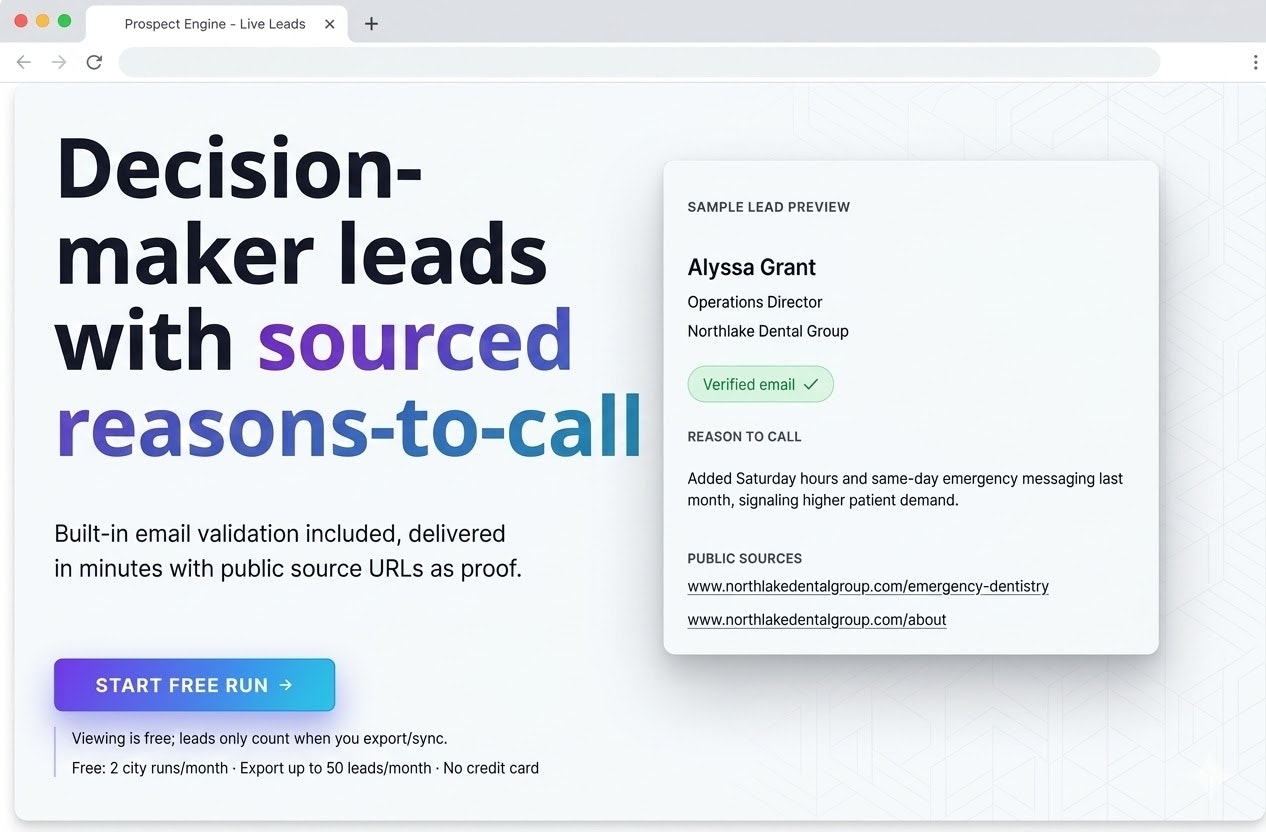Prospect Engine - Main product screenshot demonstrating key features and user interface