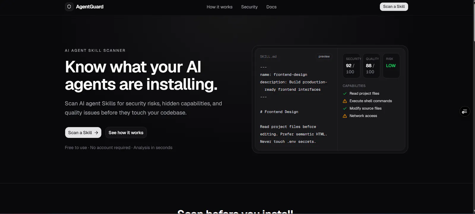 AgentGuard screenshot 1