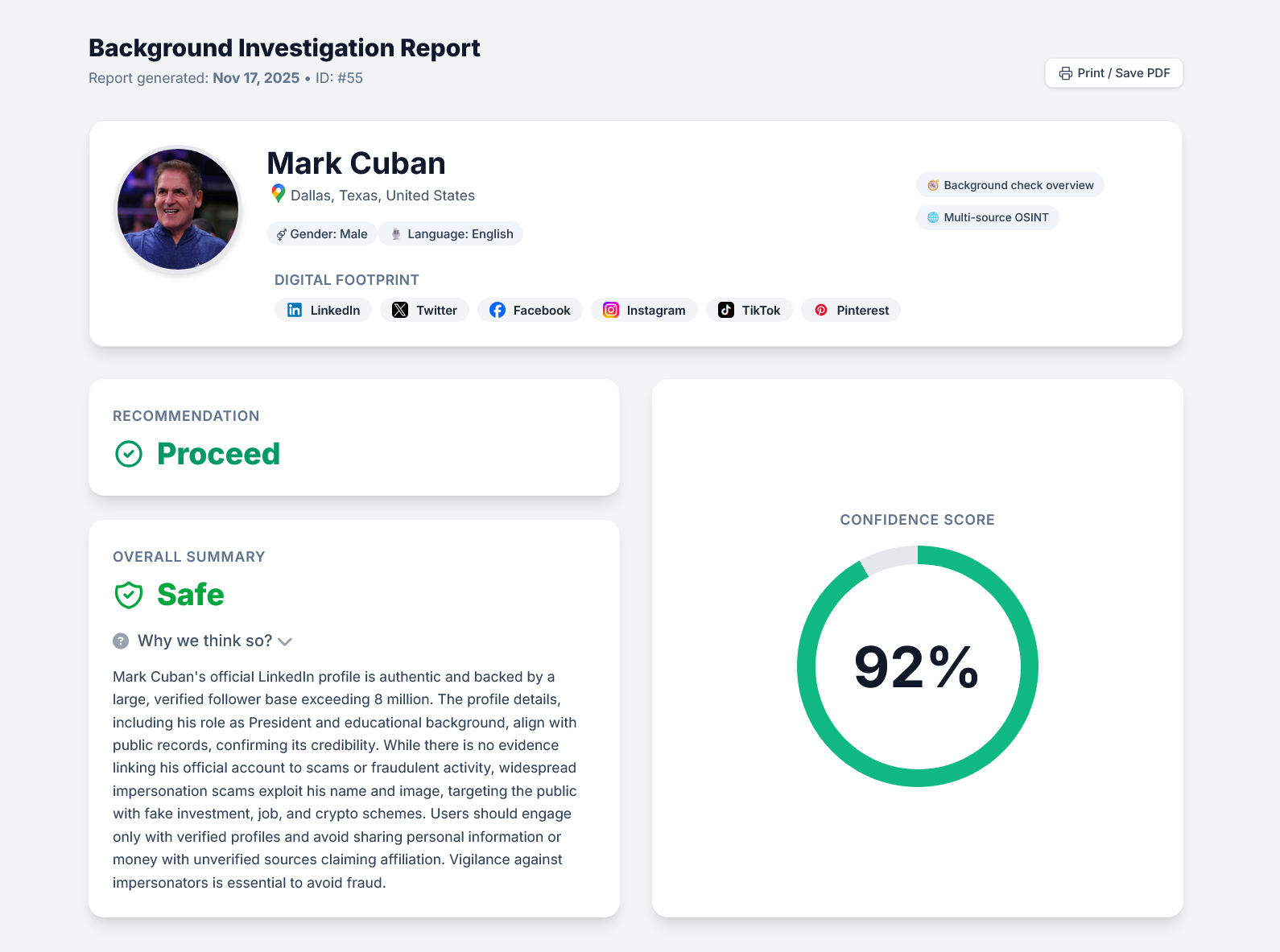 People DeepSearch - Screenshot 3 showing product features and functionality