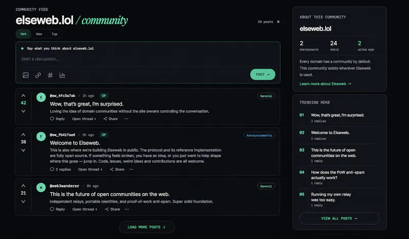Elseweb — Every domain is a subreddit screenshot 2