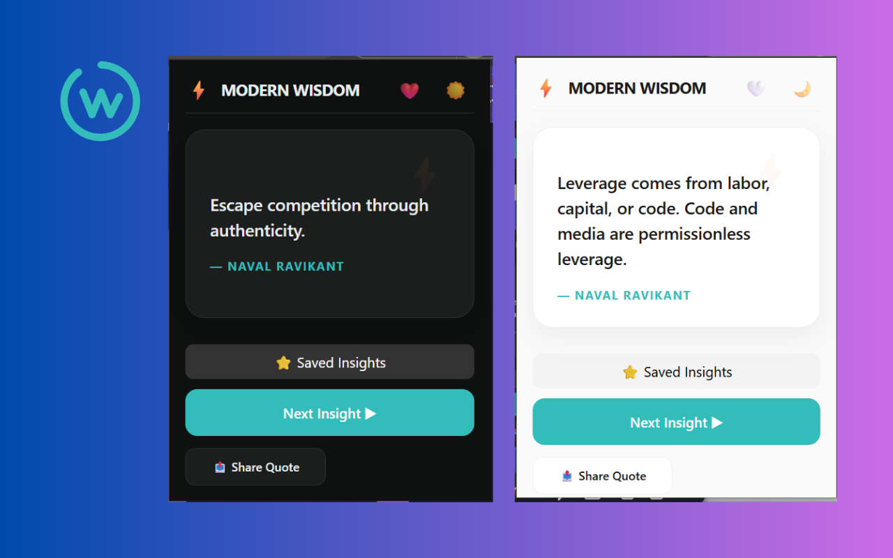 Modern Wisdom –  Daily Performance Coach - Screenshot 2 showing product features and functionality