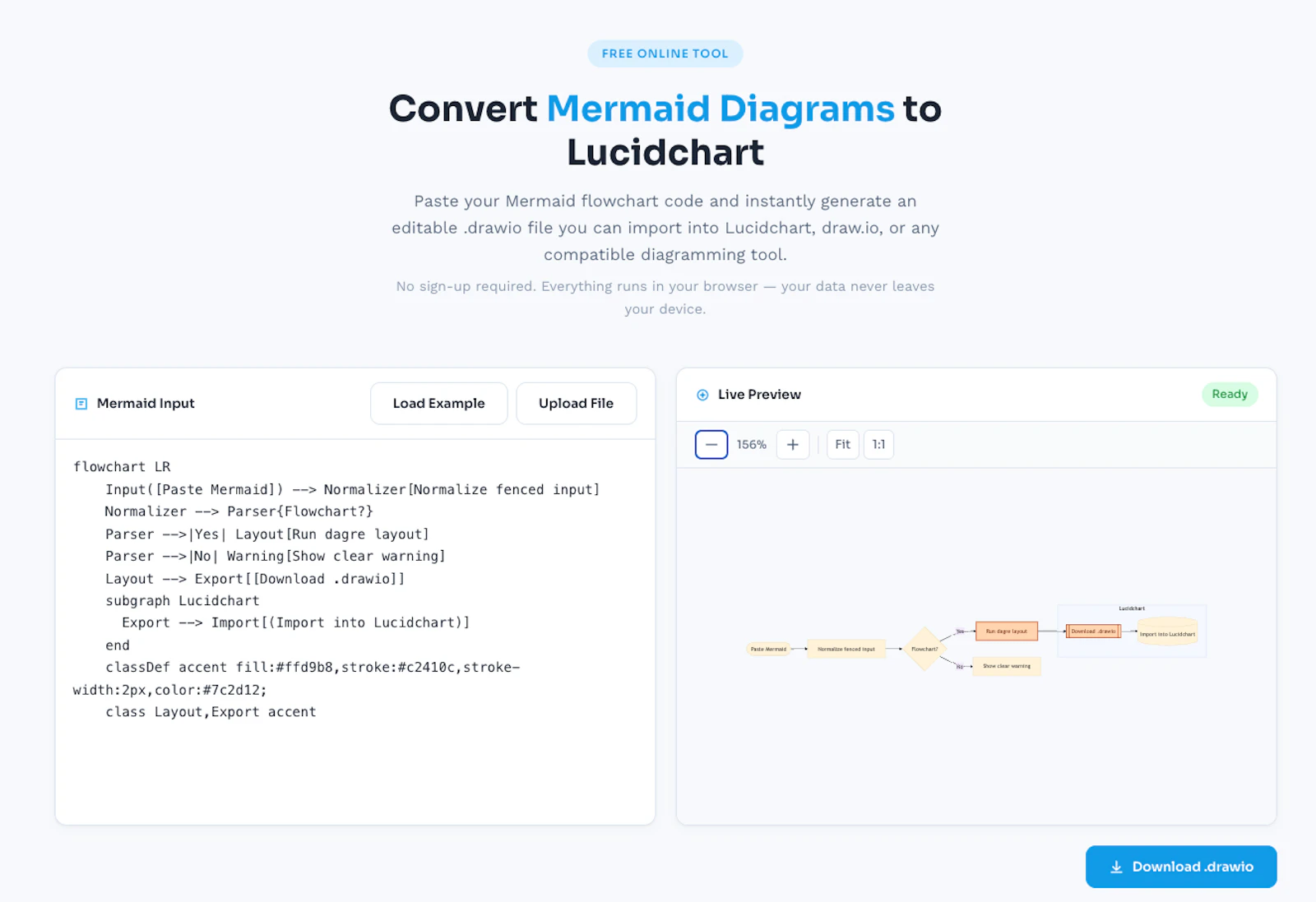 Mermaid to LucidChart screenshot 1