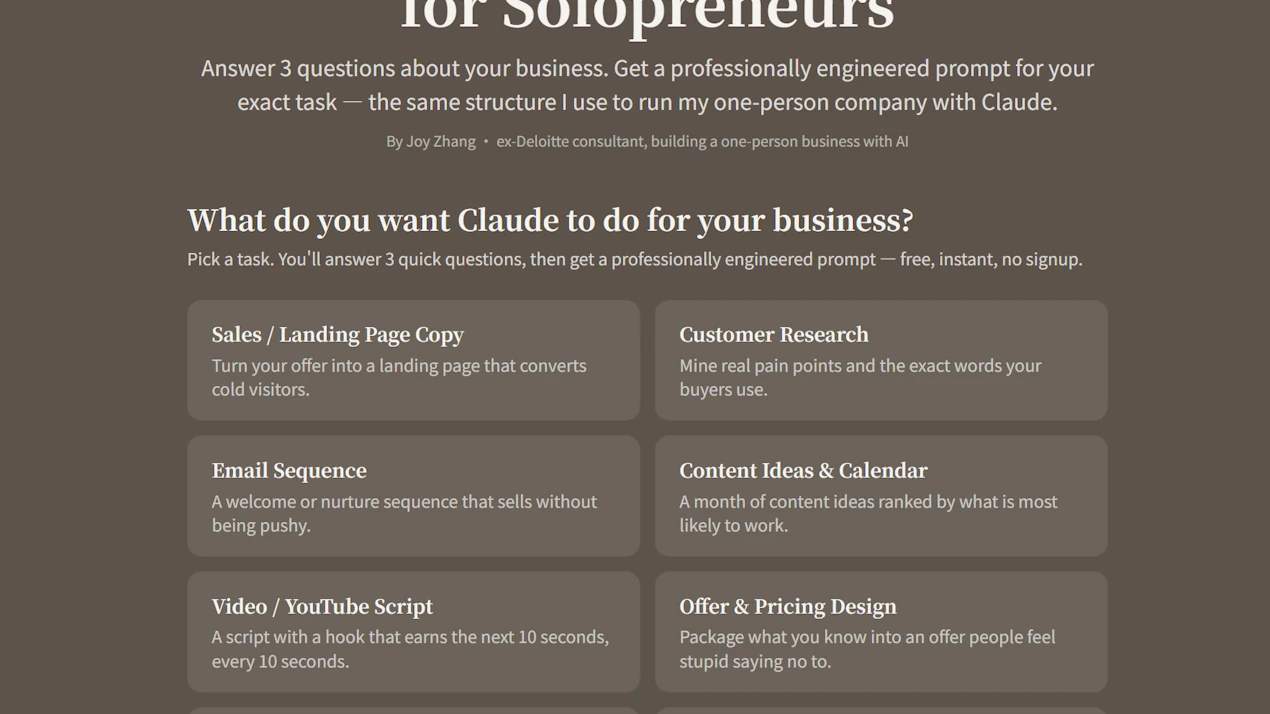 Claude Prompt Generator product