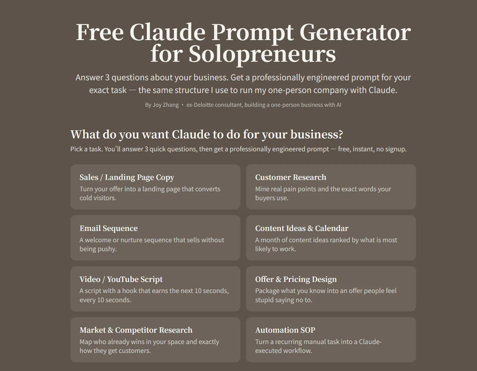 Claude Prompt Generator screenshot 1