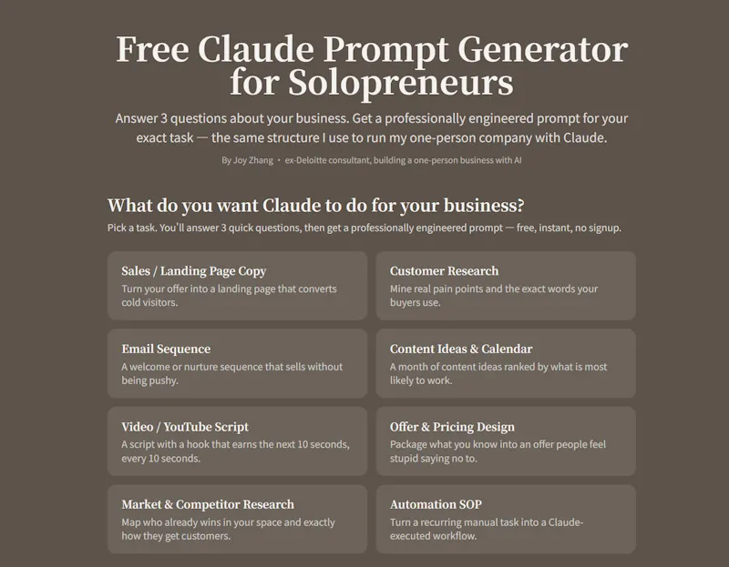 Claude Prompt Generator screenshot 1