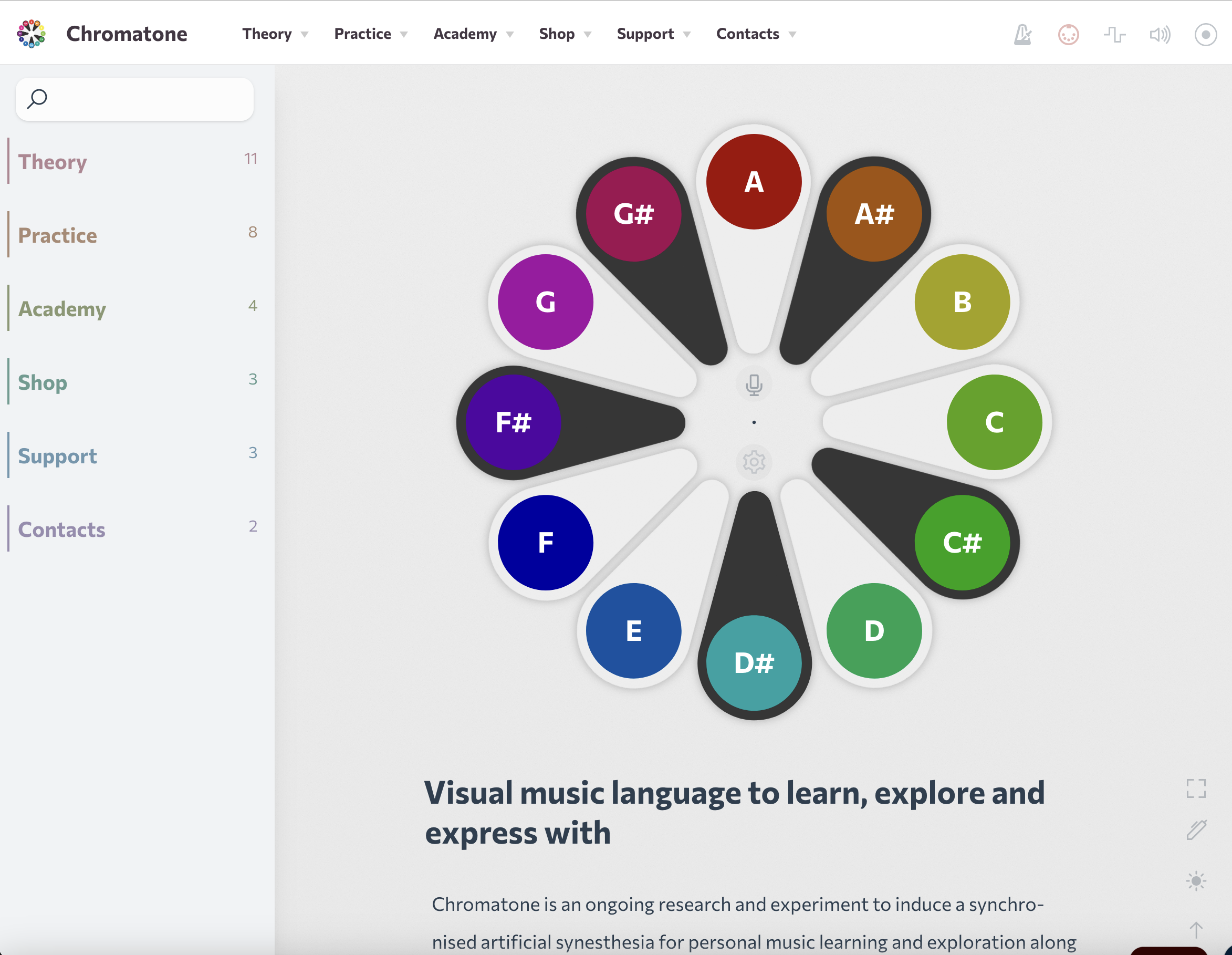 Chromatone - Visual music language to learn, explore and express with मीडिया 2