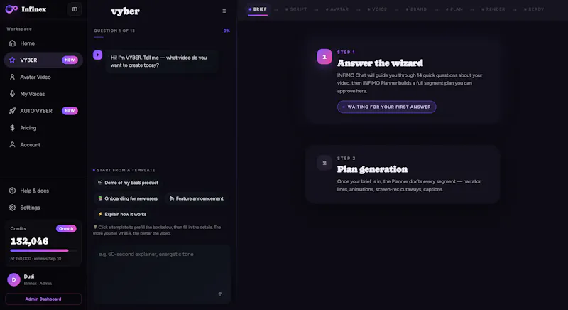 www.infinexai.io screenshot 6