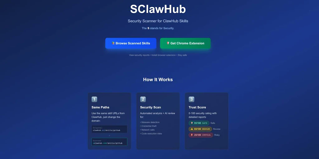SClawHub:OpenClaw AI 代理技能的安全掃描器