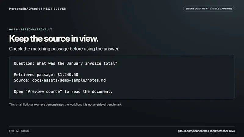 PersonalRAGVault screenshot 1 (video preview)