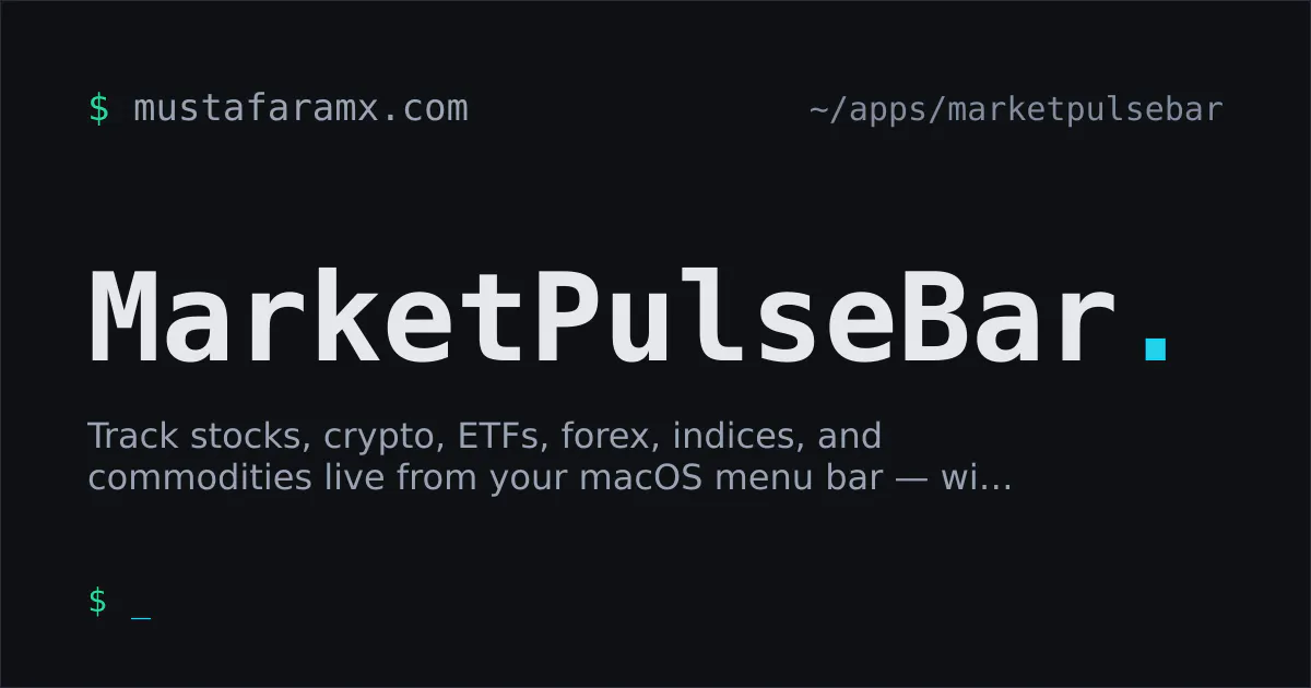 MarketPulseBar: Stocks, Crypto, Mac App gallery image