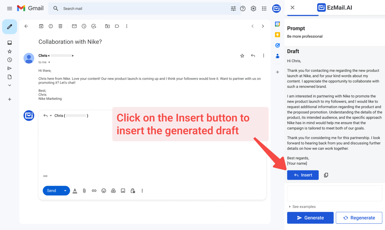 ezmail.ai 확장 - 이메일을 생성하는 Gmail Chrome 확장에 대한 ChatGpt 미디어 6