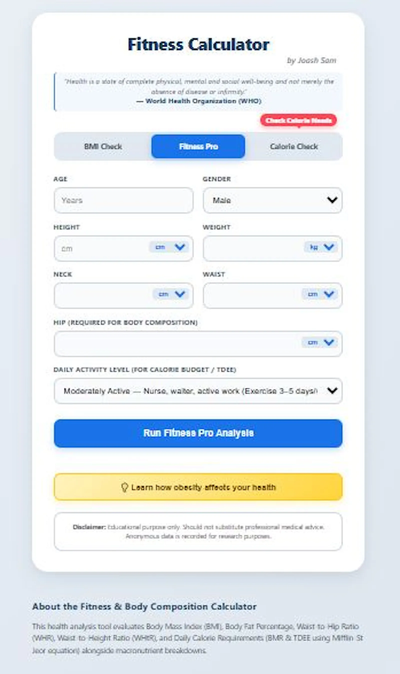Fitness & BMI Calculator Pro screenshot 5