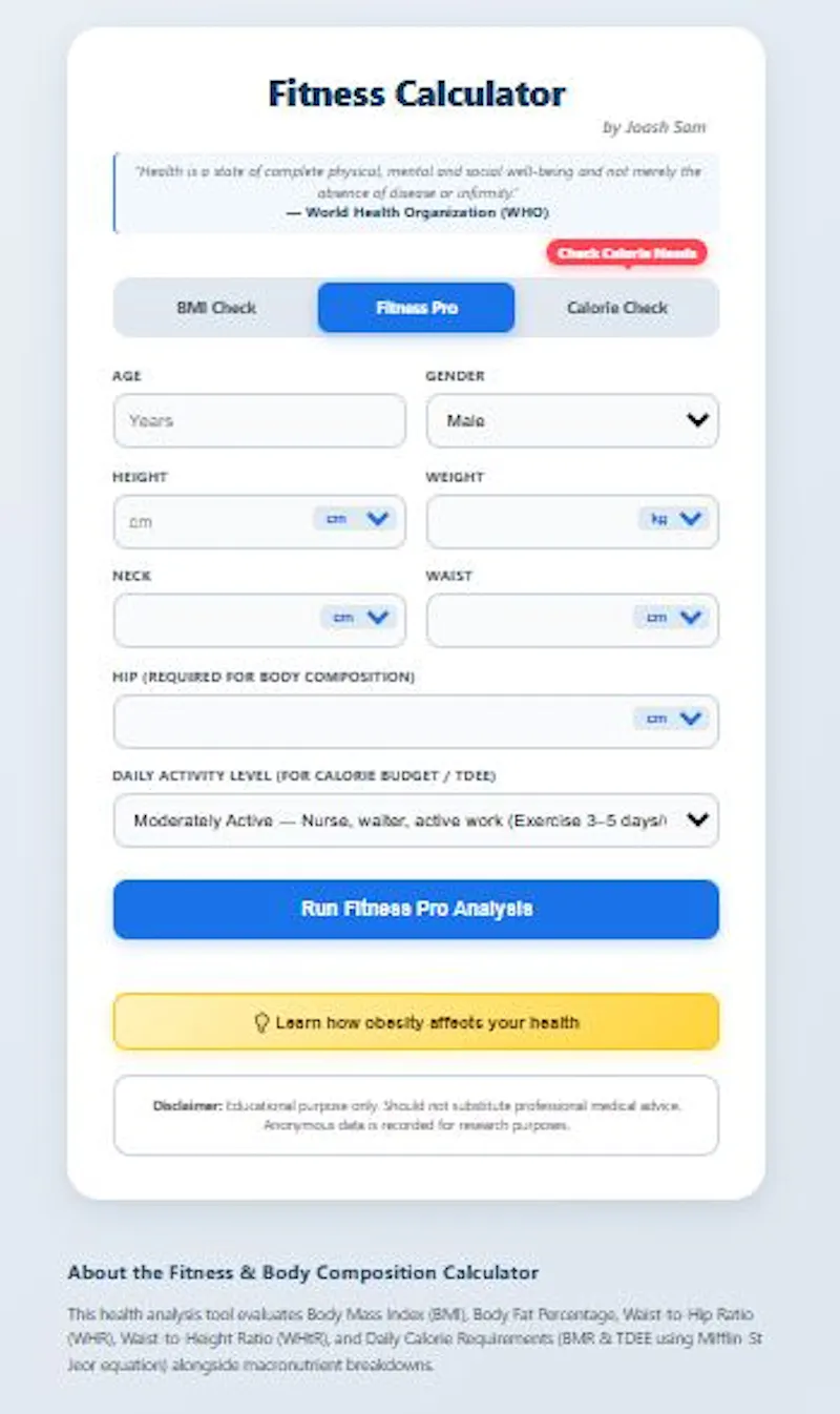 Fitness & BMI Calculator Pro screenshot 5