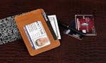 Leather Credit Card Holder Caramel Brown image