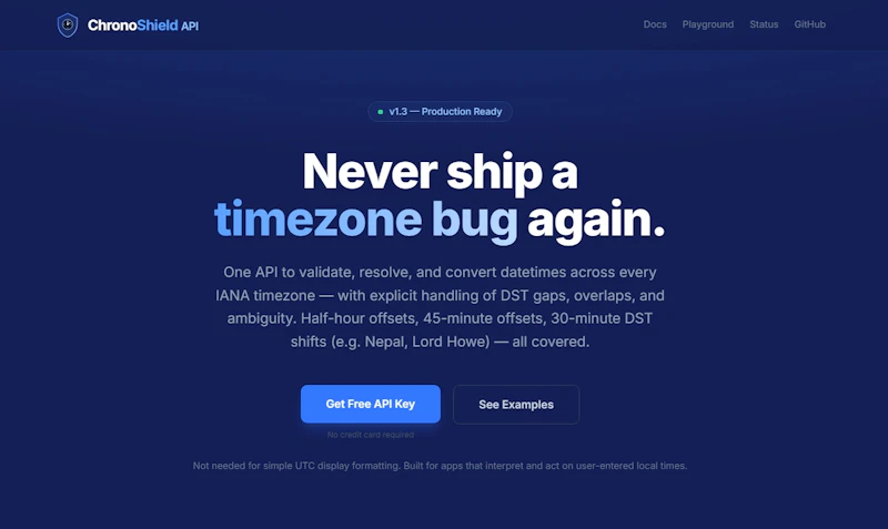 ChronoShield API screenshot 1