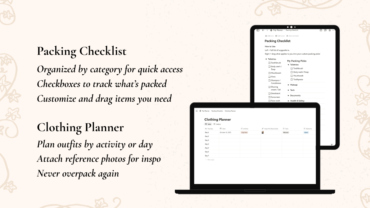 Travel Planner Notion Template gallery image
