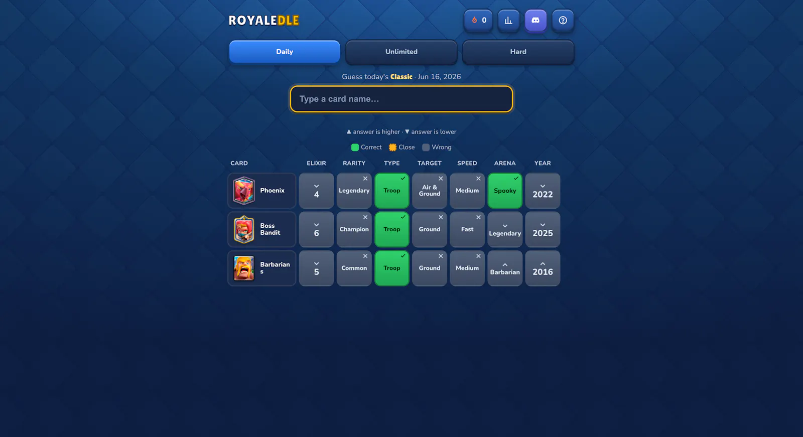 Royaledle — Daily Clash Royale guessing screenshot 3