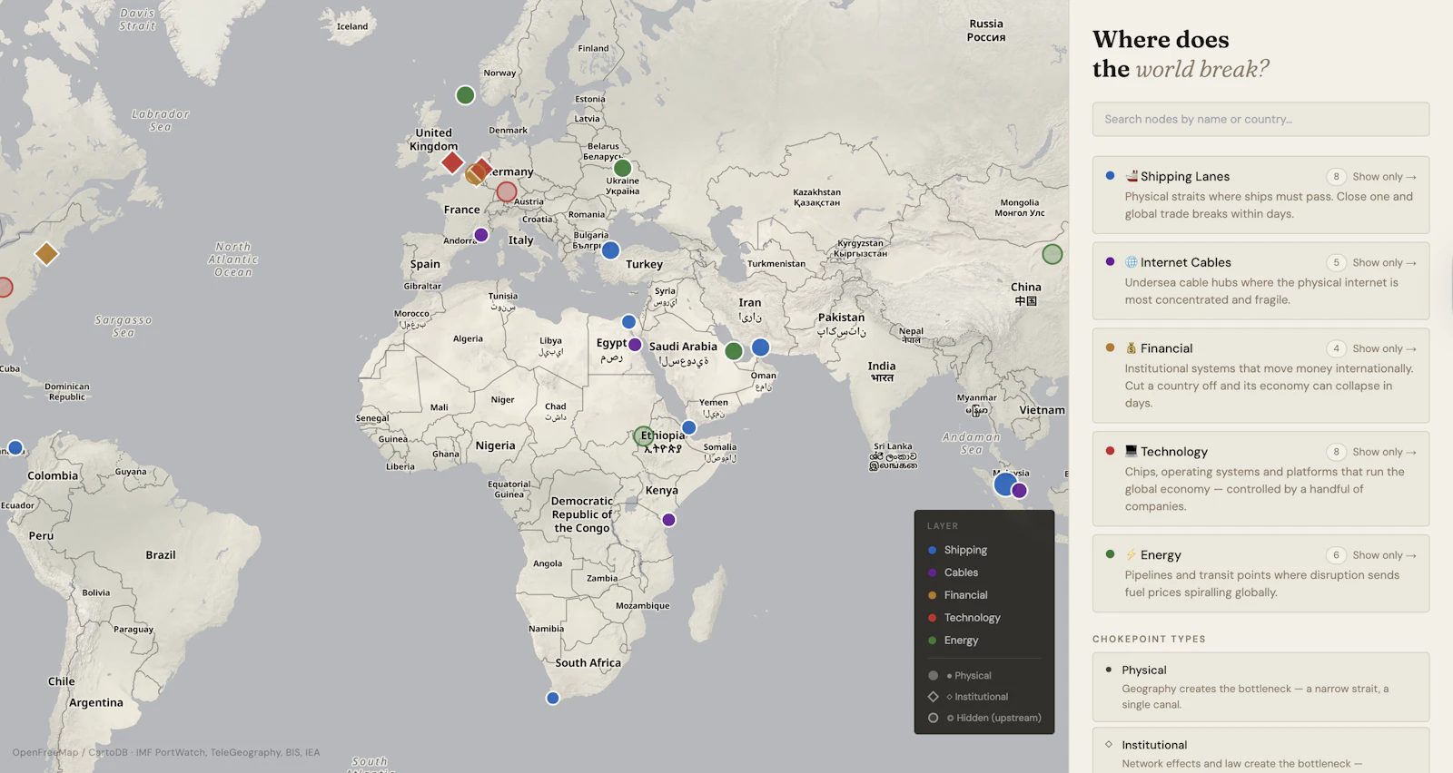 Global Chokepoints map screenshot 2