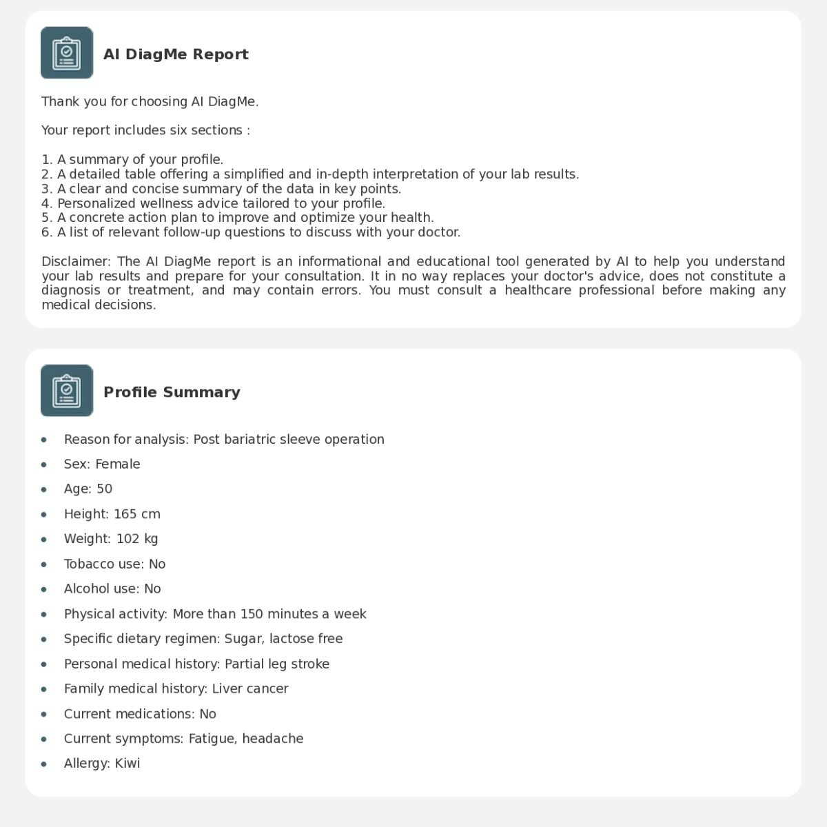 AI DiagMe - Main product screenshot demonstrating key features and user interface