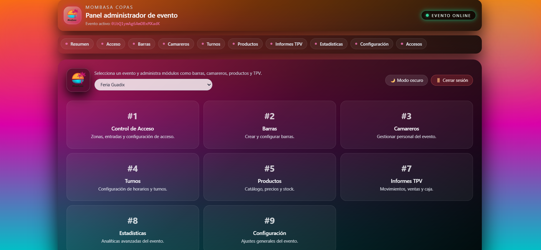 Mombasa Copas Eventos - Screenshot 2 showing product features and functionality
