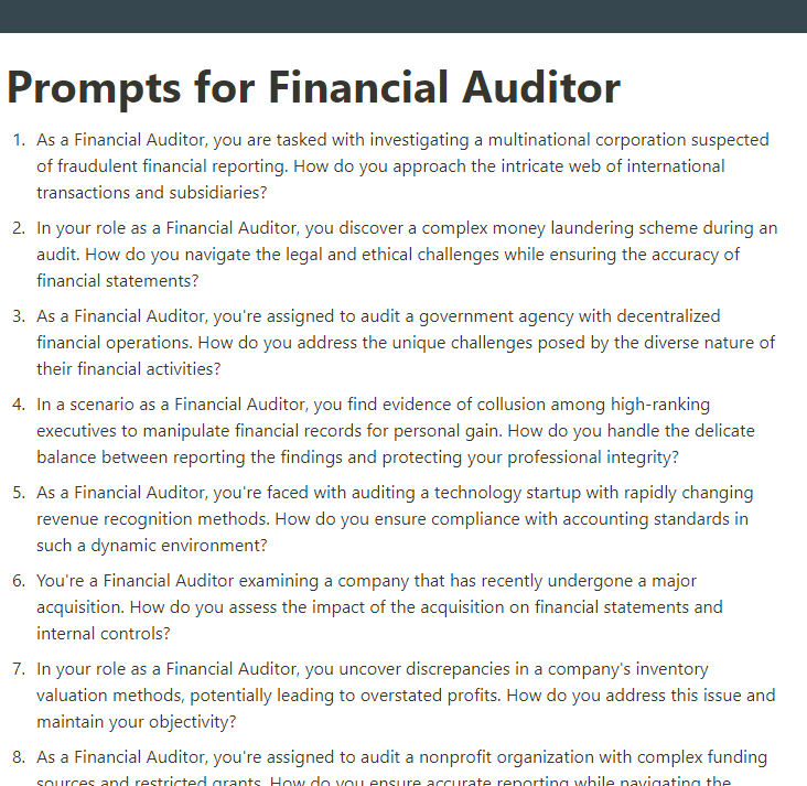 ChatGPT Prompts Bundle for Auditors gallery image