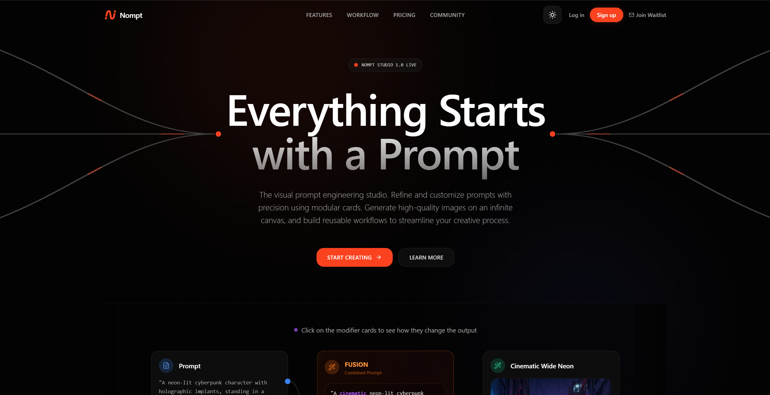 Nompt - Main product screenshot demonstrating key features and user interface