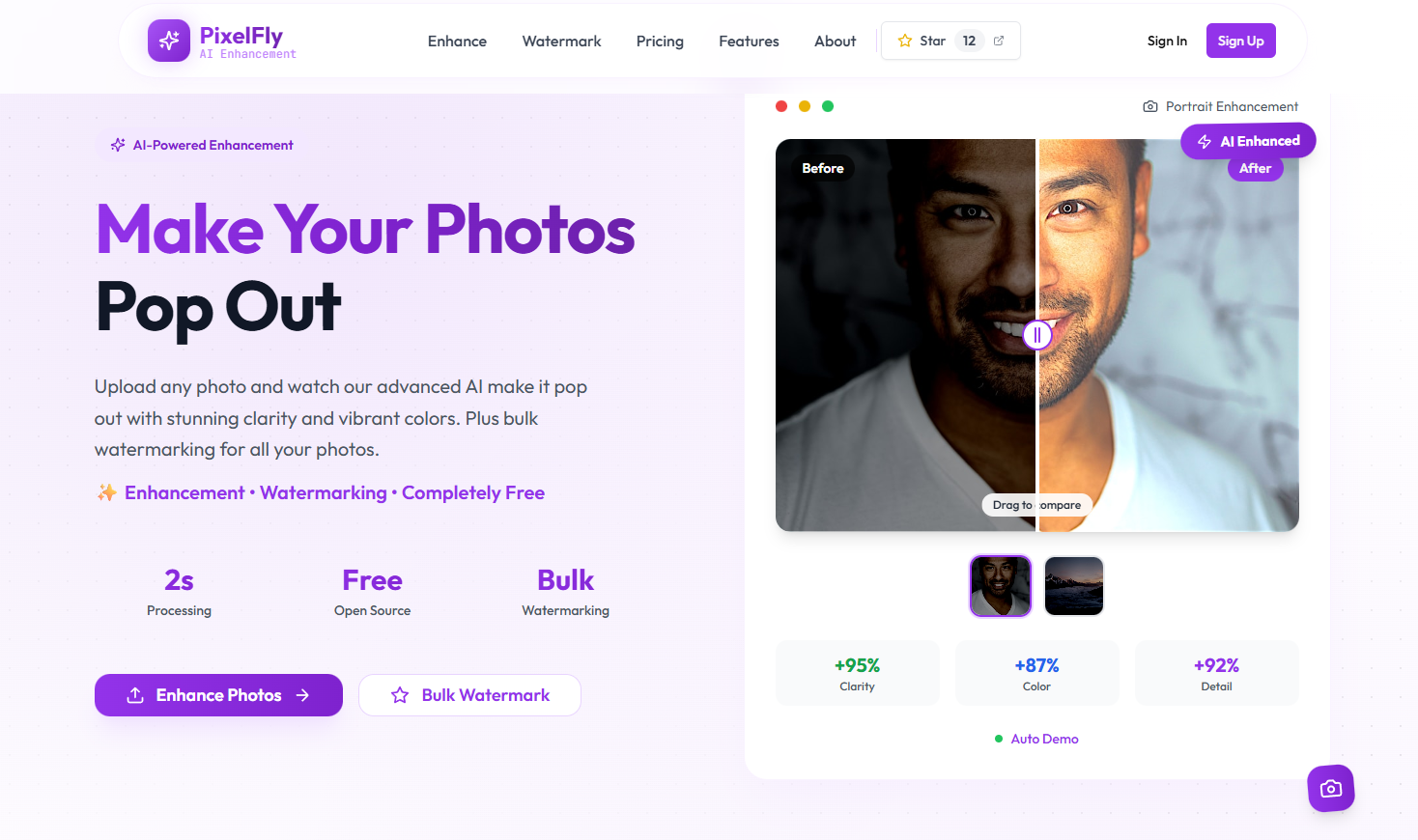PixelFly - Main product screenshot demonstrating key features and user interface