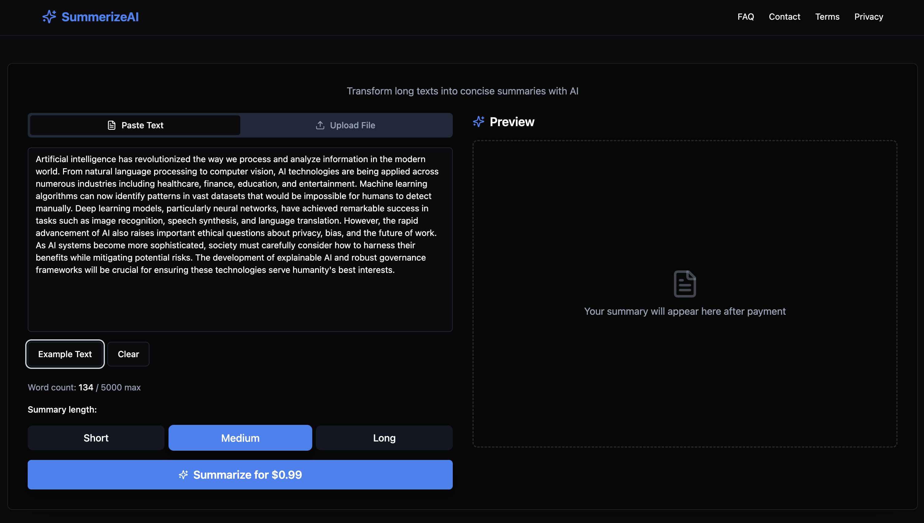 Média Résumer AI - Résumez instantanément n'importe quel texte ou doc.Seulement 99 ¢ / Résumé 3