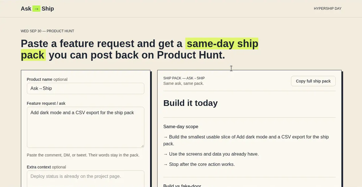 Ask→Ship gallery image