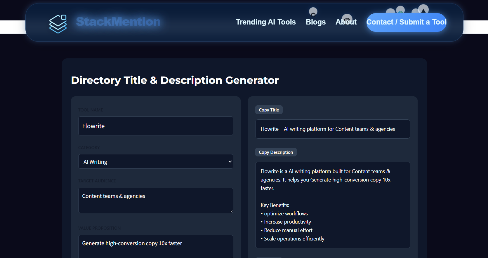 Directory Title & Description Generator gallery image