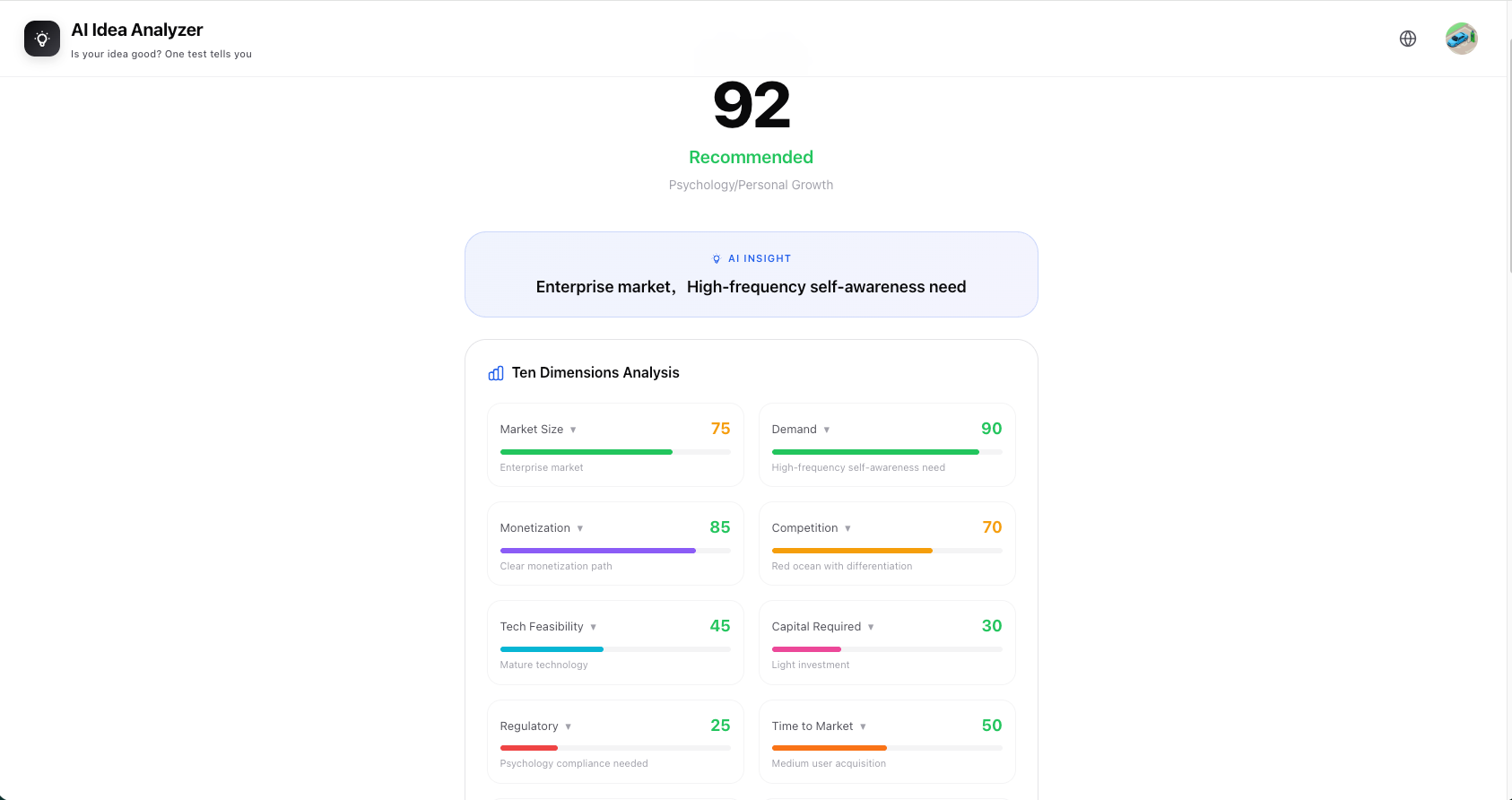 AI Idea Analyzer gallery image