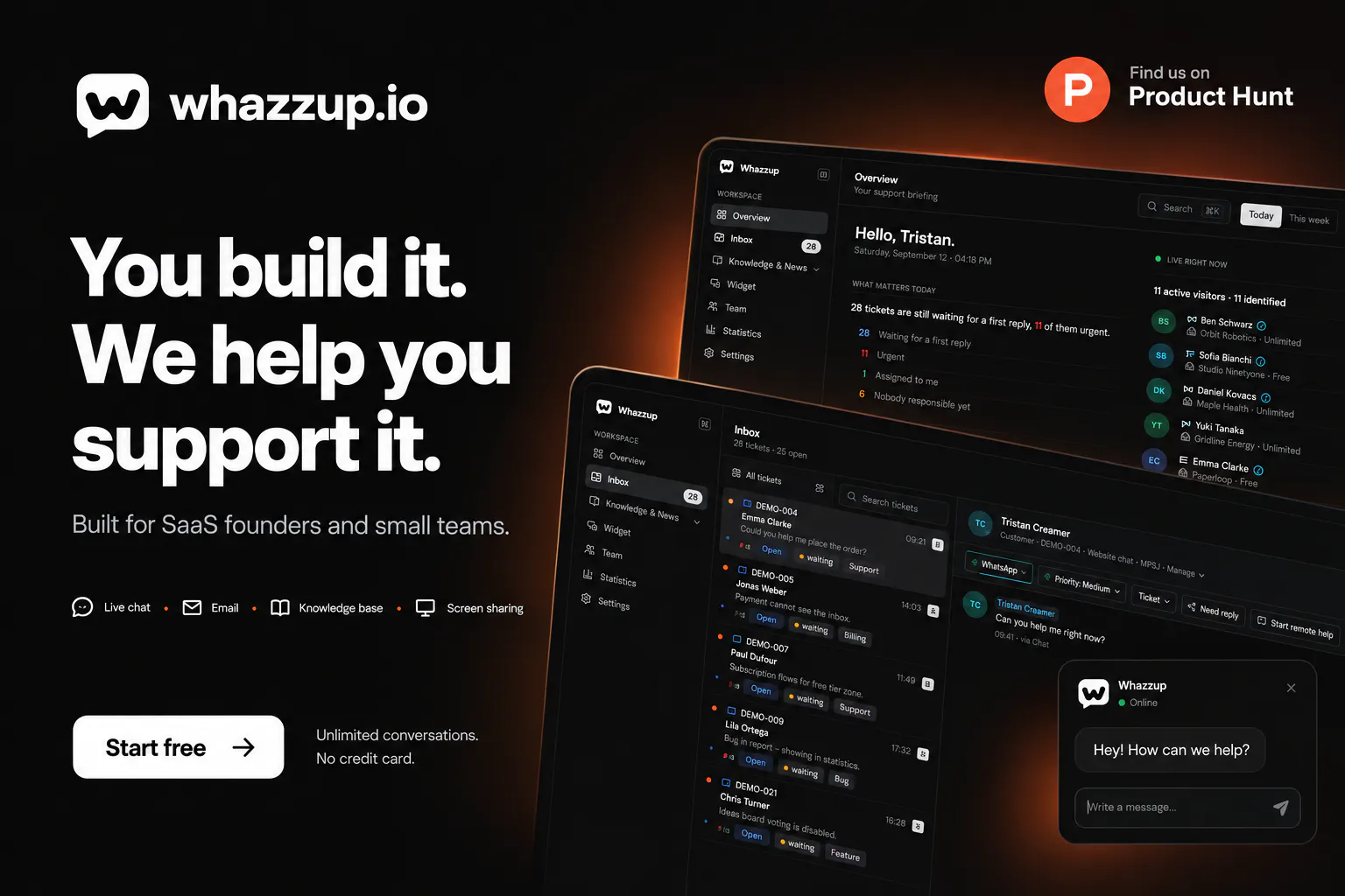 Whazzup.io - Free SaaS Chat Widget gallery image