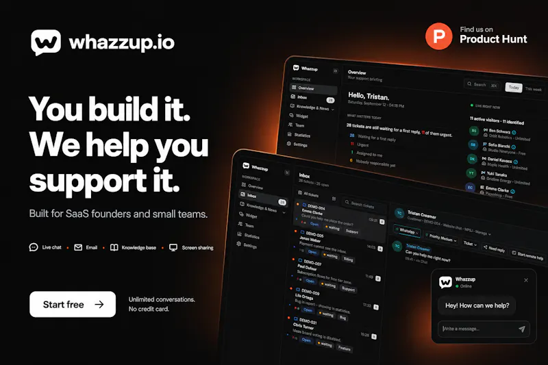 Whazzup.io - Free SaaS Chat Widget screenshot 1