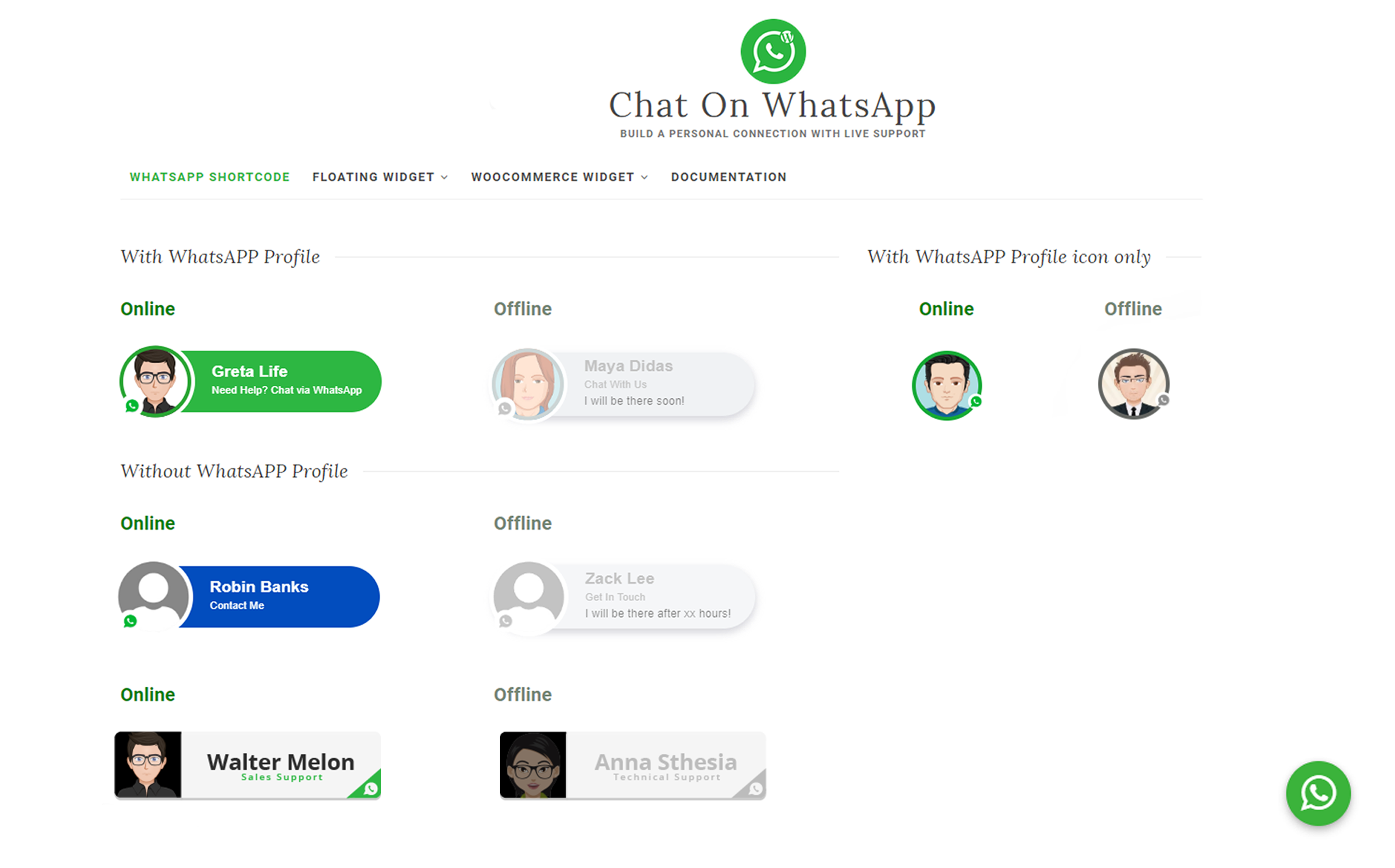 Chat on WhatsApp - Plugin for WordPress gallery image