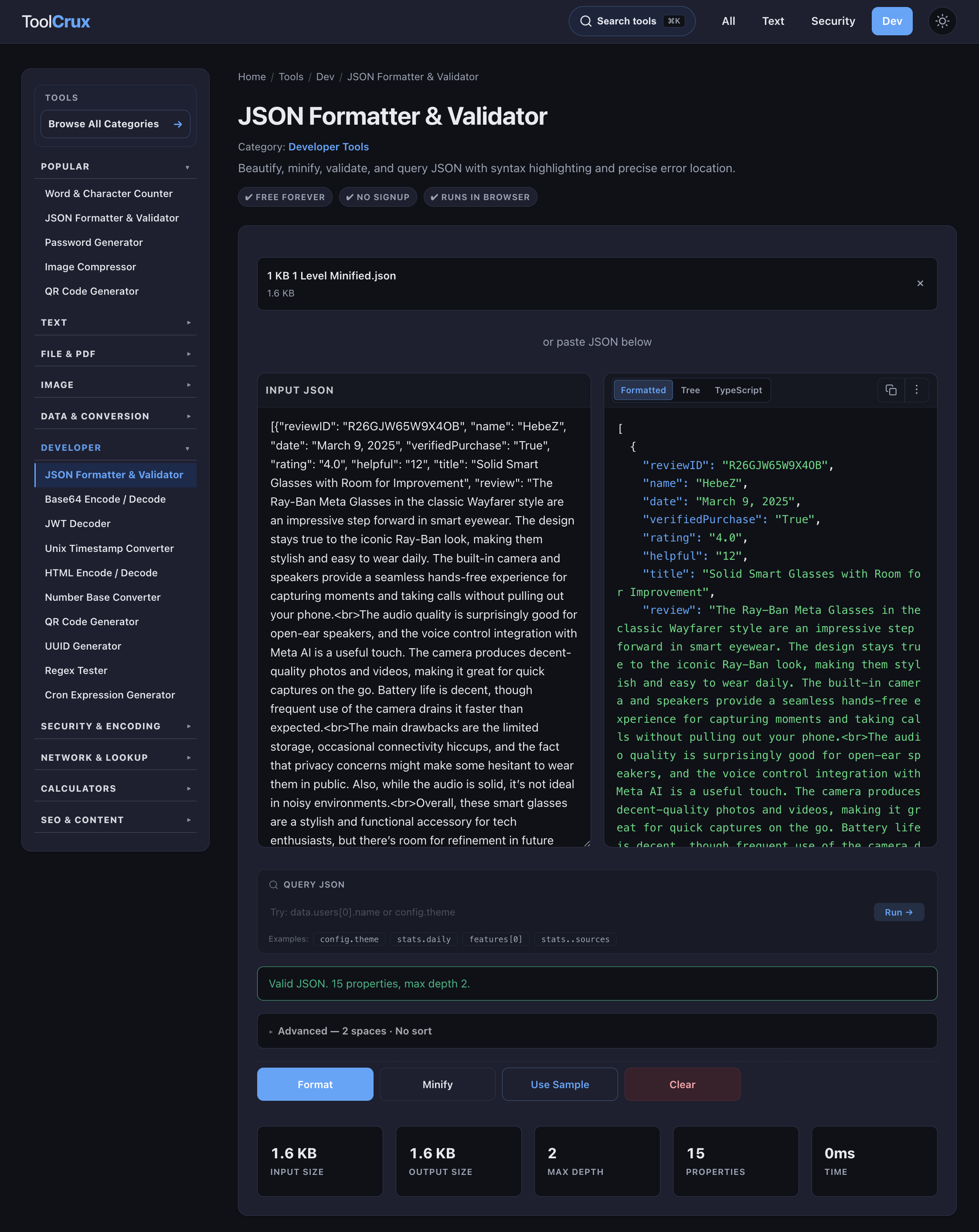 ToolCrux - Screenshot 2 showing product features and functionality