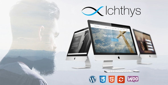 Ichthys - 교회 워드 프레스 테마 - Ichthys는 교회, 예배 또는 비영리 WordPress 테마입니다 미디어 1