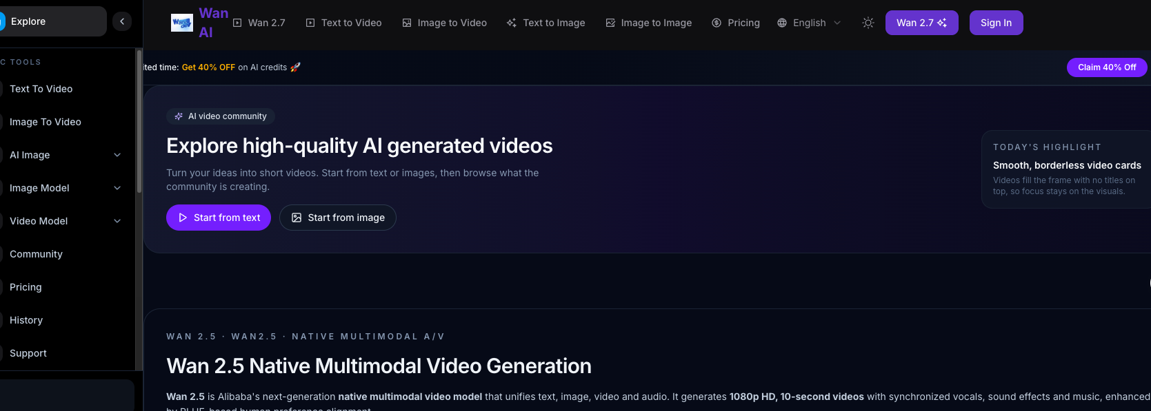 WanAI Video Generator image to Video gallery image