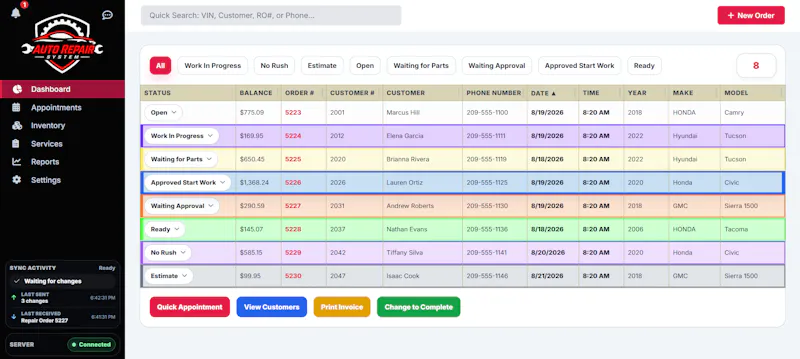 5 Star Support Auto Repair System screenshot 2