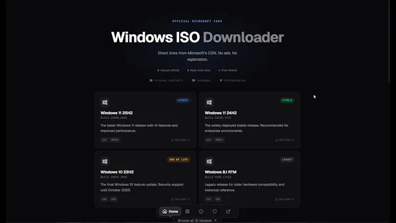 MSDL — Windows ISO Downloader screenshot 1 (video preview)
