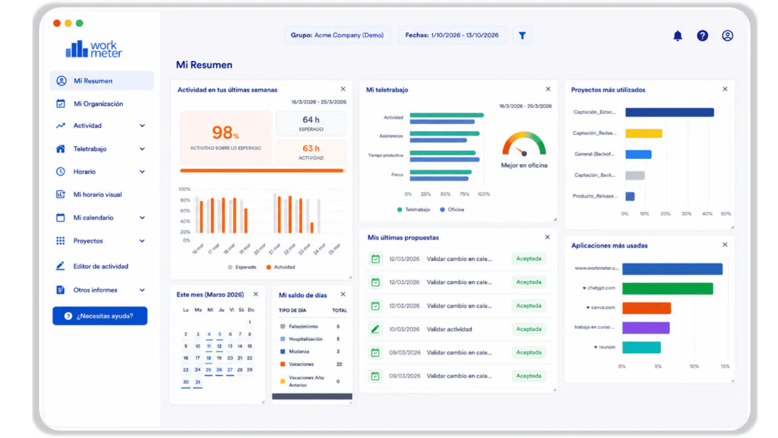 WorkMeter screenshot 2