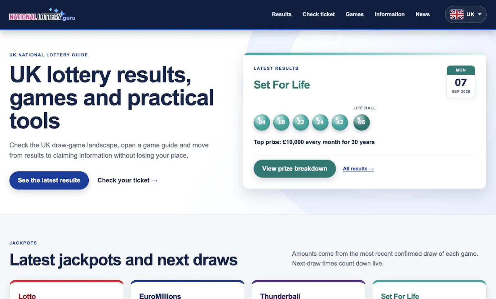 NationalLottery.guru screenshot 2