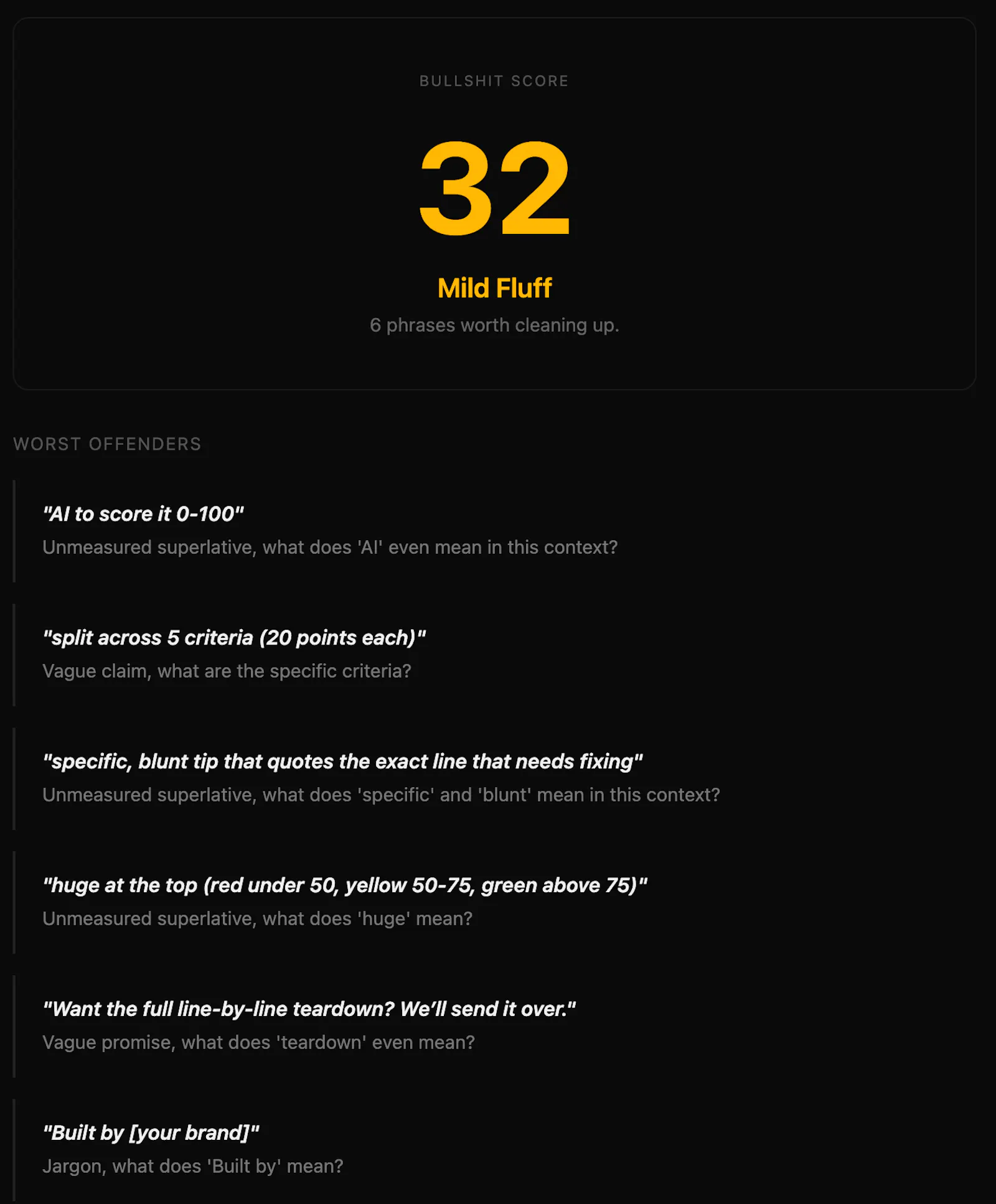 B2B Bullshit Detector screenshot 4
