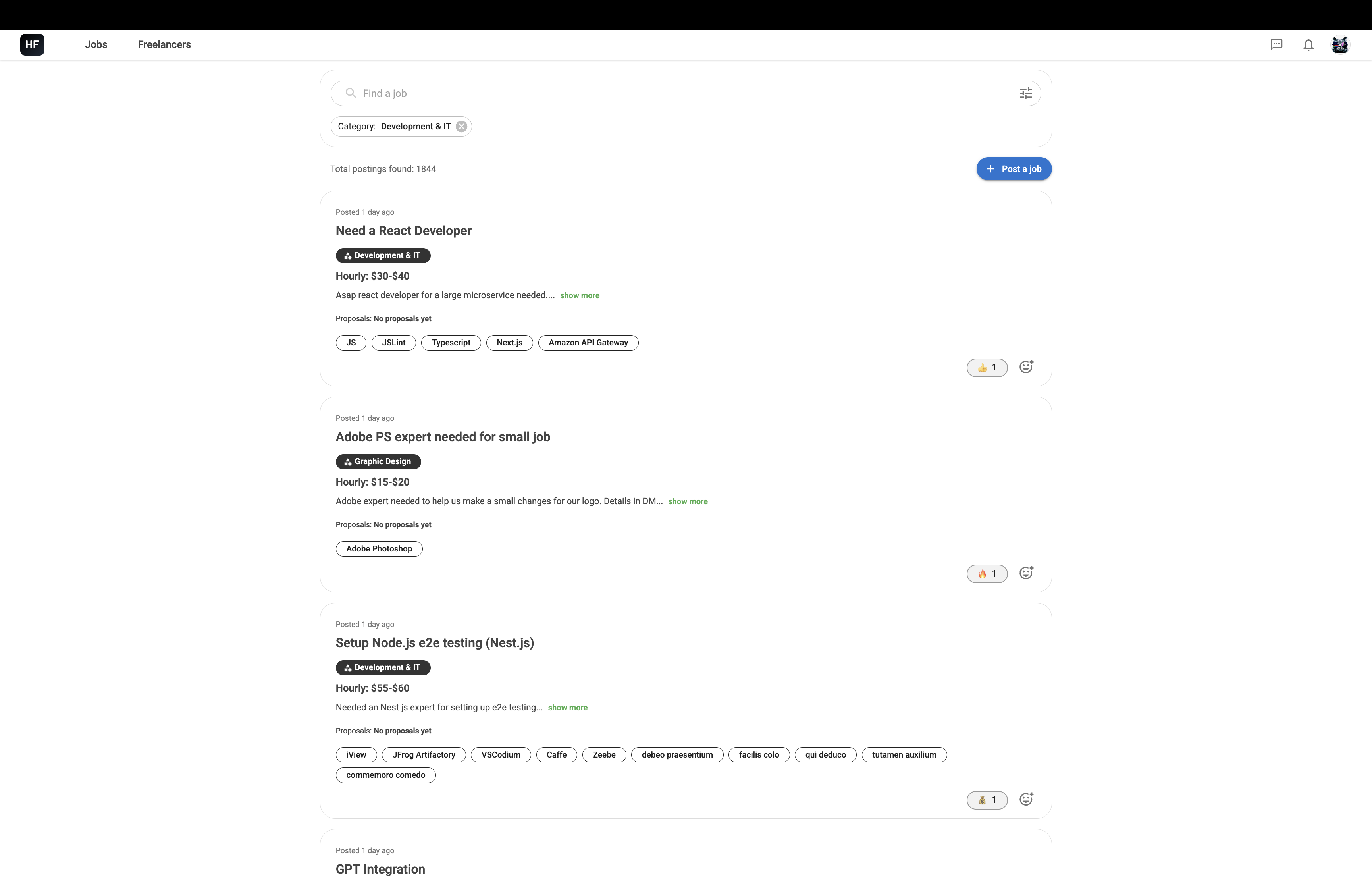 Hey Freelancer - Screenshot 2 showing product features and functionality