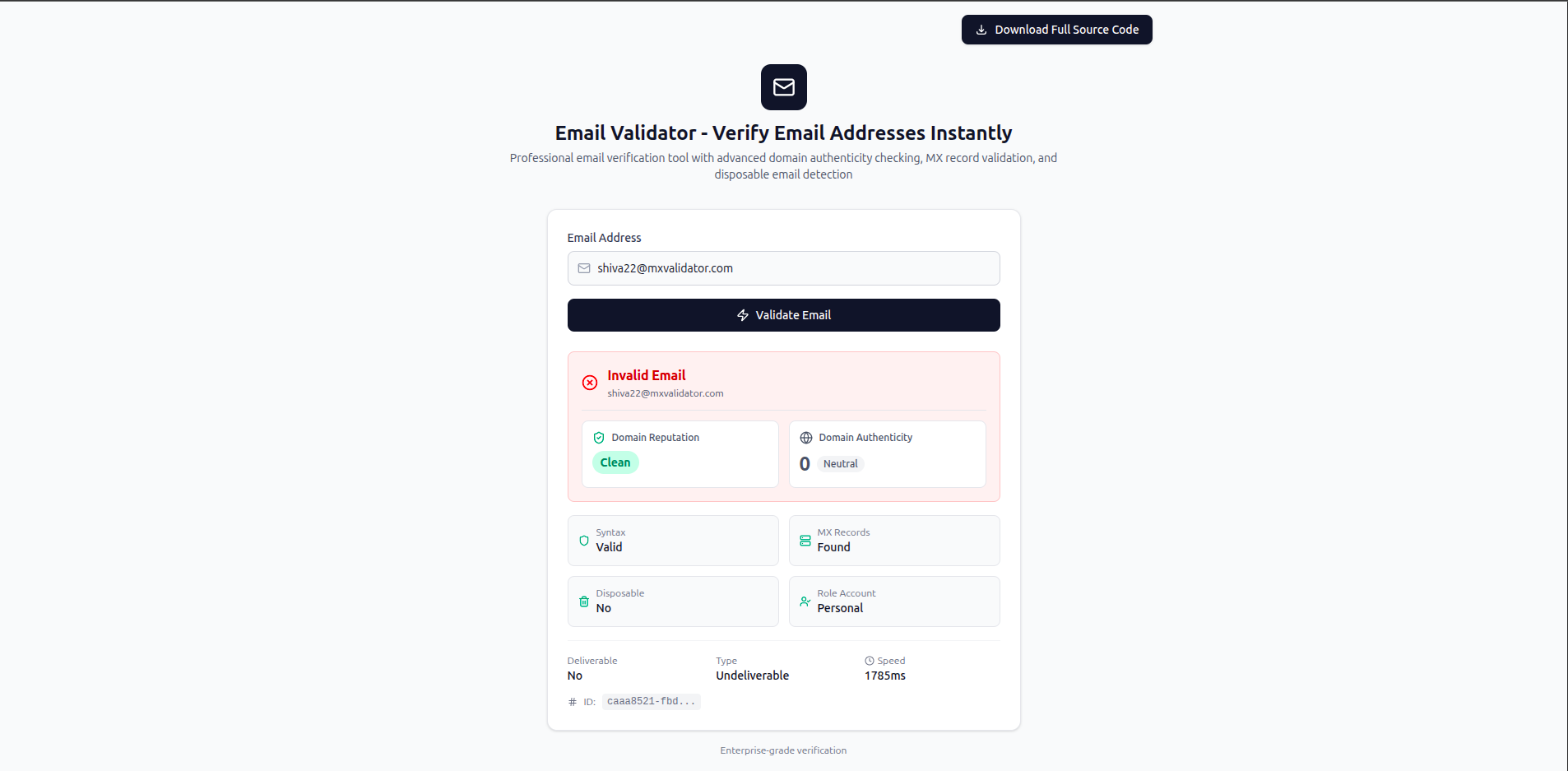 Free Email Validator - Full Source Code gallery image