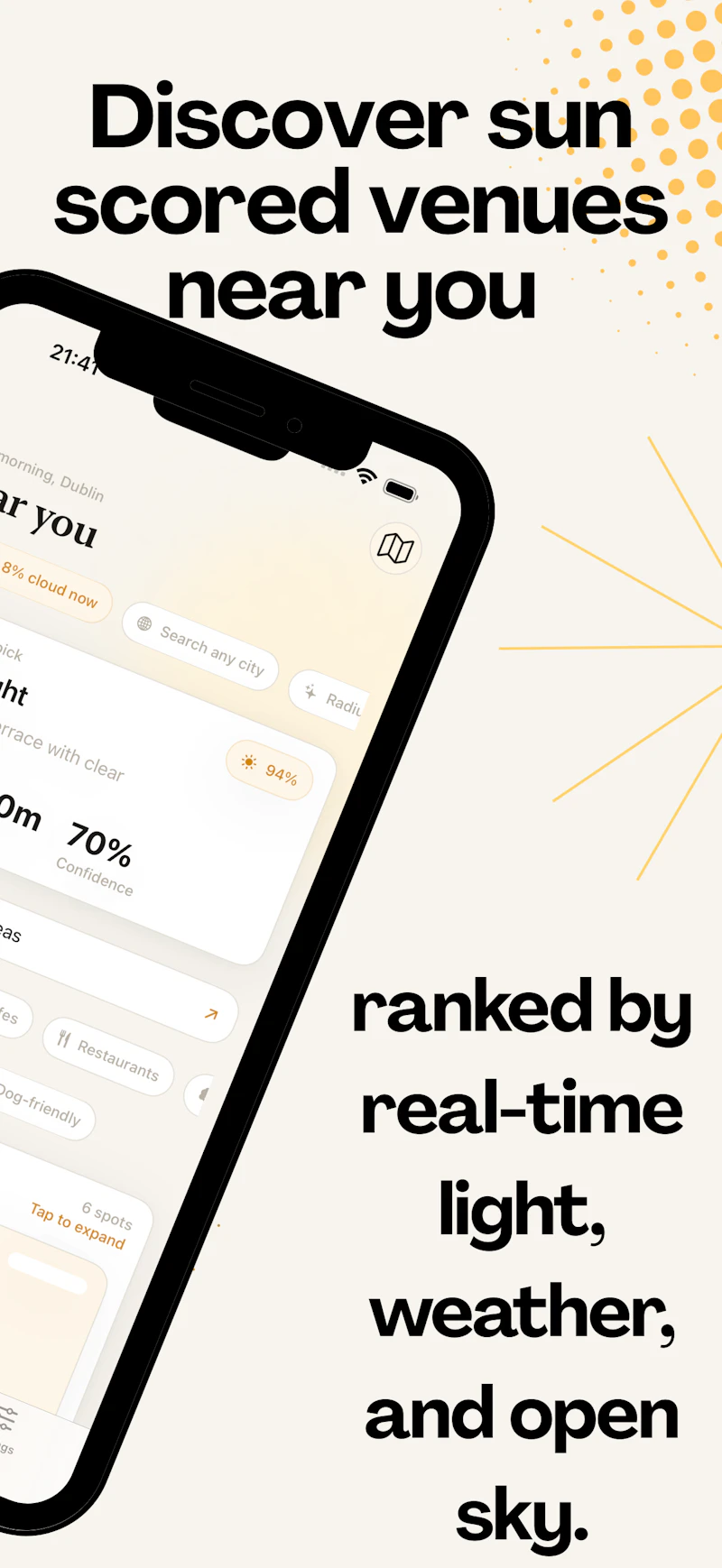 Find sunny spots in real time ☀️ screenshot 2