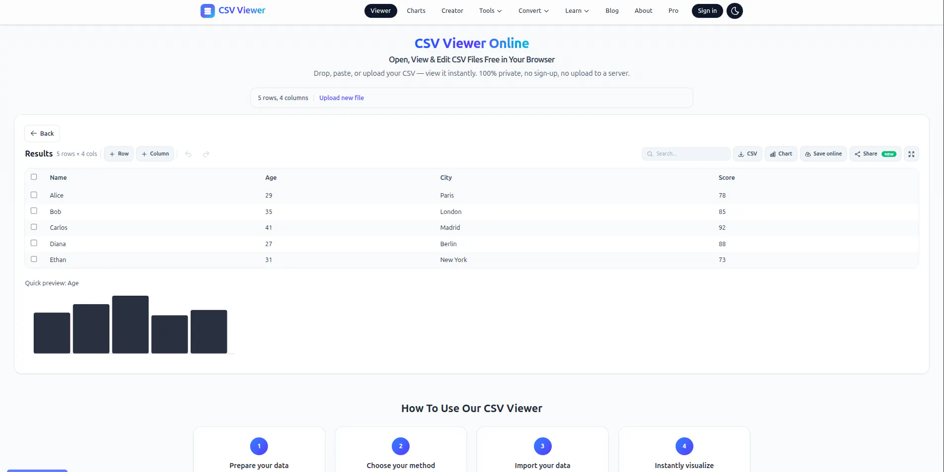 CSV Viewer gallery image