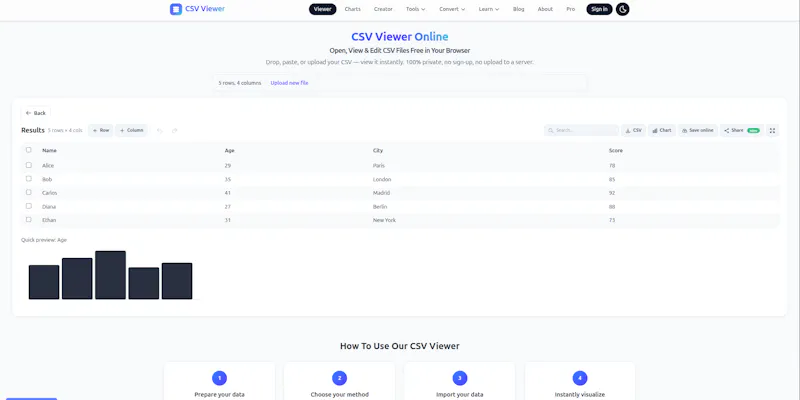 CSV Viewer screenshot 1