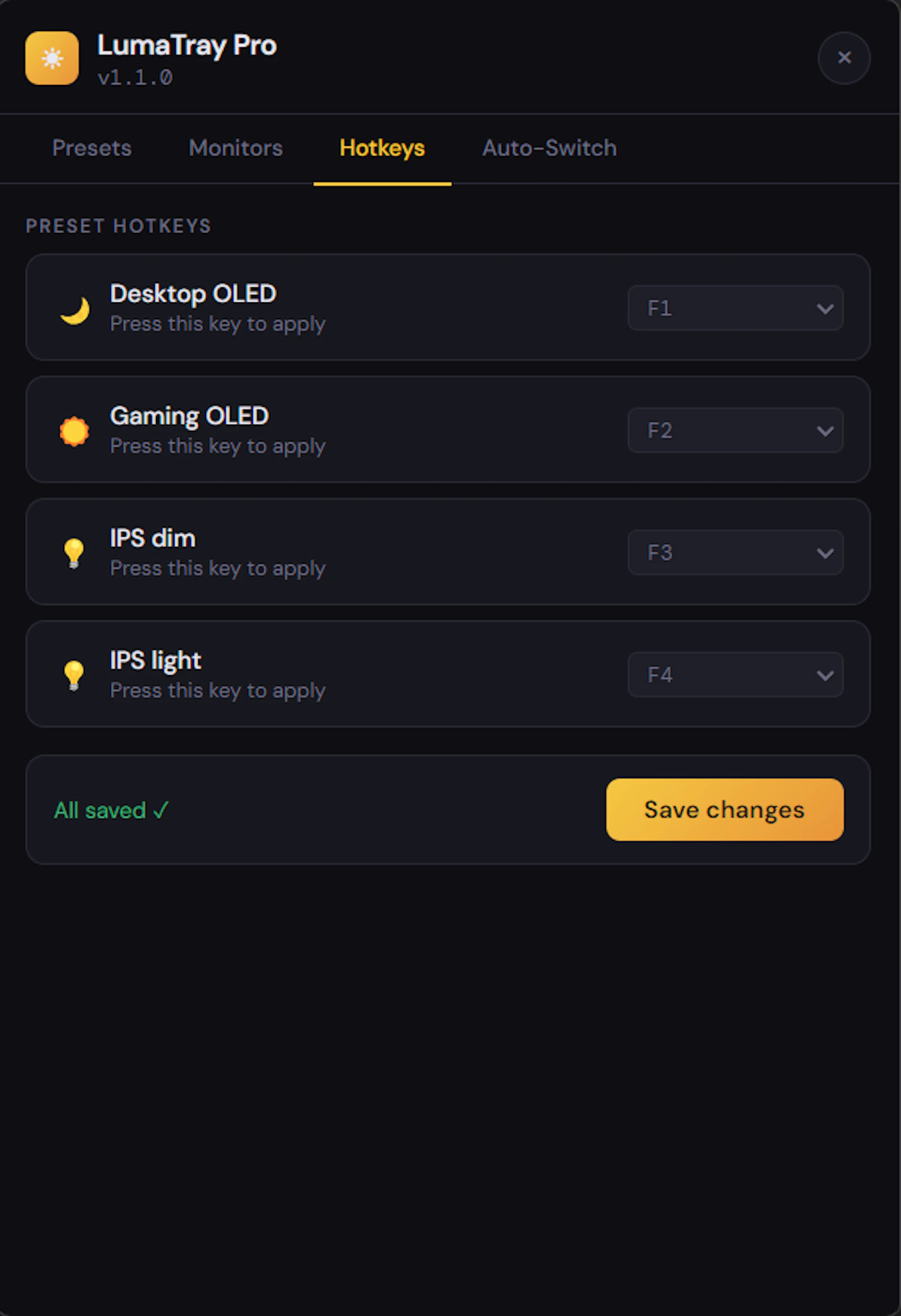 LumaTray screenshot 2